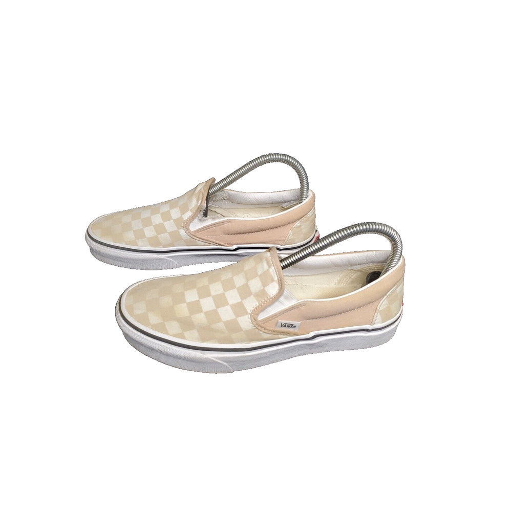 Vans Shoes Mens 6.5 Womens 8 White & Yellow Off The Wall Checker Board Slip On